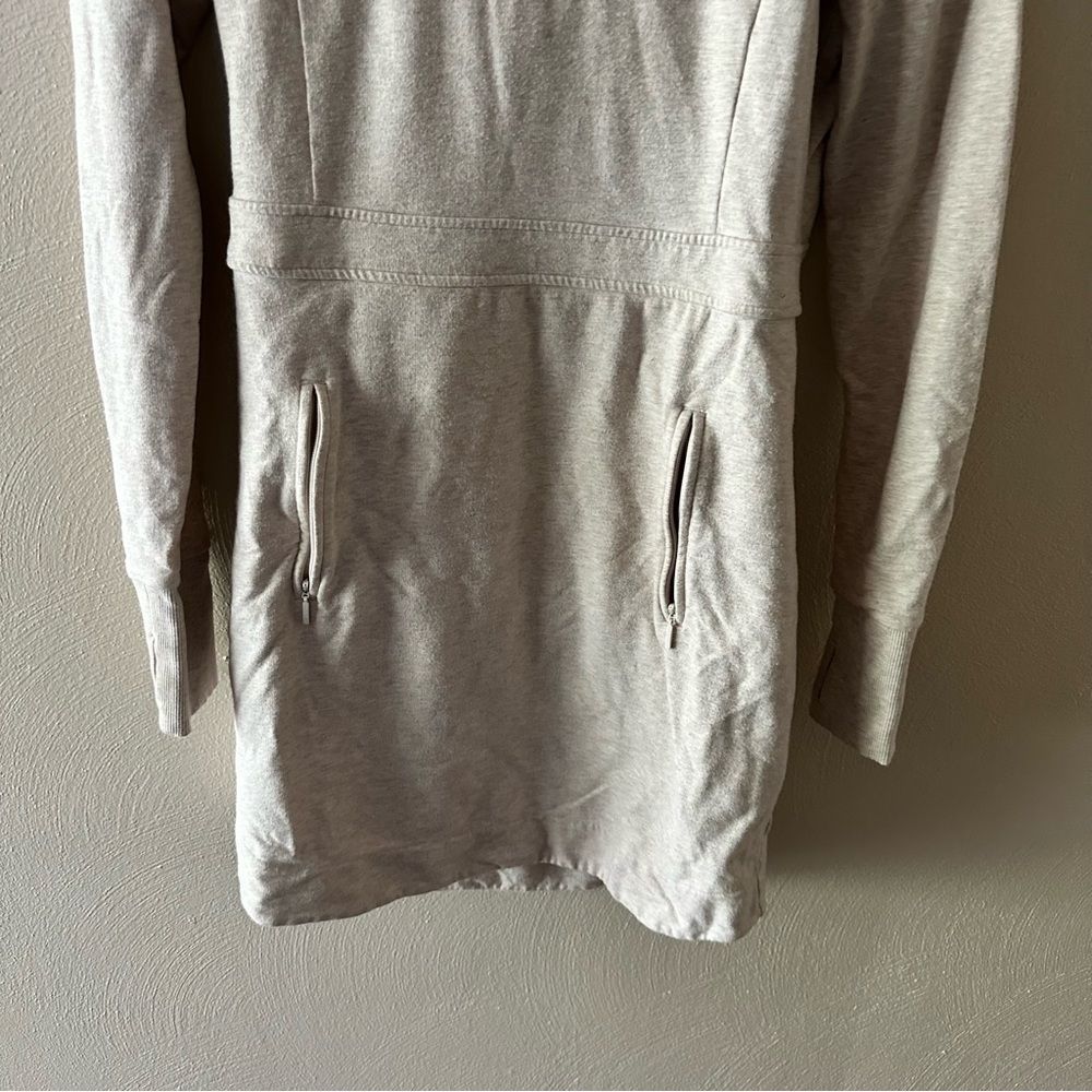 Athleta Cooldown Cream Hooded Sweatshirt Dress Size Small - Picture 3 of 10